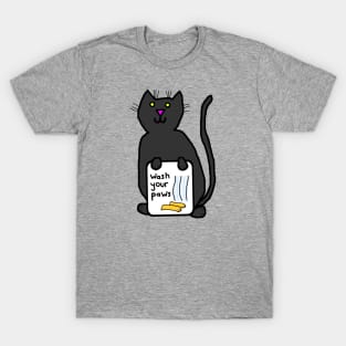 Cute Cat Says Wash Your Paws T-Shirt